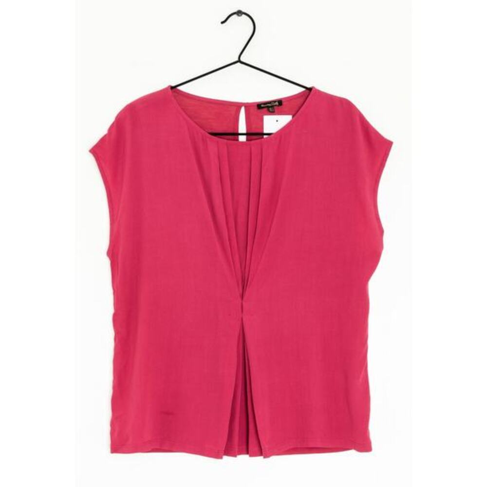 Massimo Dutti Pink Pleated Blouse Short Sleeve Top Size S